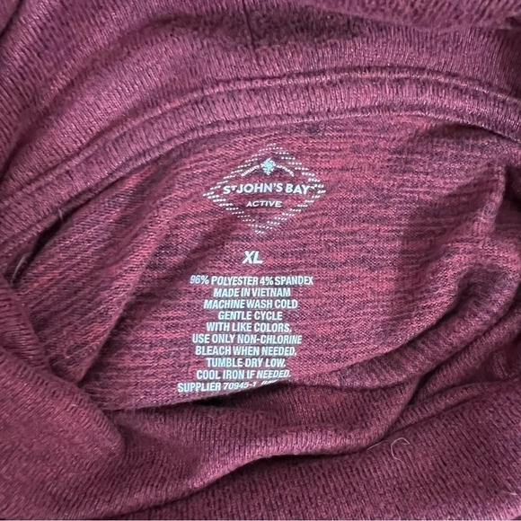 St. Johns Bay Red Knit Mock Neck Top XL Long Sleeve Pullover Casual Fall Sweater - Picture 7 of 7